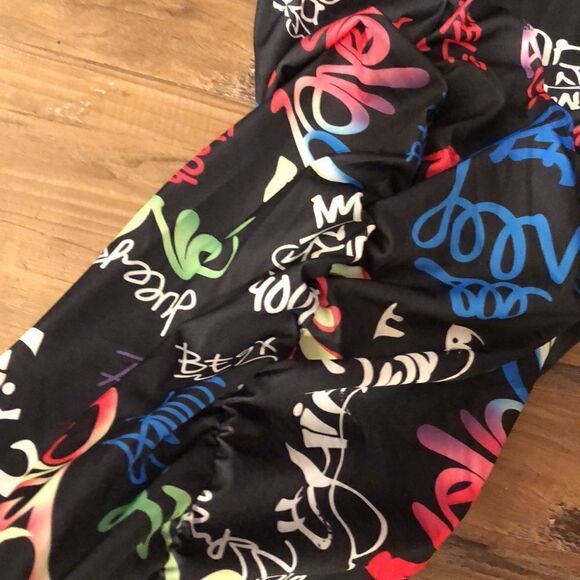 Off shoulder graffiti print bodycon cinched dress homemade - Picture 6 of 10